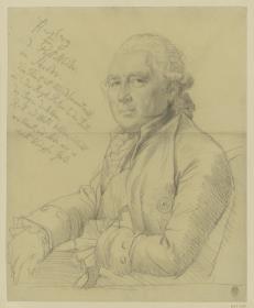 Ewald Friedrich Graf von Hertzberg, Preußischer Staatsmann unter Friedrich II., Brustbild nach links nach dem Pastell von Schröder