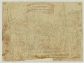 Friedrich Graf von Hohenzollern wird Kurfürst von Brandenburg am 18. April 1417. Entwurf für die "Denkwürdigkeiten aus der Brandenburgisch-Preußischen Geschichte"