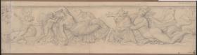 Berlin. Schloss, Wohnung Kronprinz Friedrich Wilhelms IV. von Preußen, Teesalon. Entwurf zu den Meerwesen-Reliefs für die Exedrabank