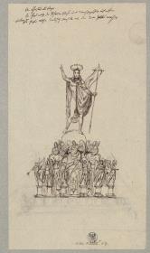Denkmal für den Freiheitskrieg. Domdenkmal. Christus als Sieger auf der Weltkugel