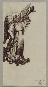 Engel, Posaune blasend, basierend auf einer Vorlage aus dem Umkreis Albrecht Dürers