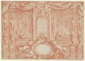 Entwurf des Titelblattes von "Nouveaux Desseins" von André-Charles Boulle