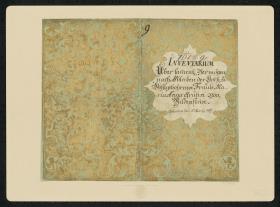 Brokatpapier (Bandelwerk und Ranken mit doppellinigen Blättern und Blüten)
