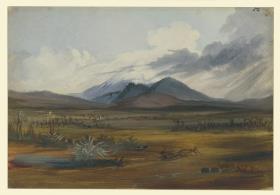 Blick vom Hochtal von San Augustín del Palmar auf den Pico de Orizaba