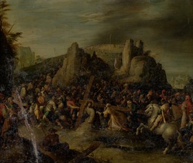 Die heilige Veronika reicht Christus das Schweißtuch