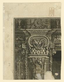 Fragment einer Radierung, Taf. 52 aus "Diverse maniere d'adornare i cammini"