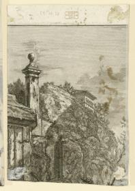 Fragment einer Radierung, Taf. 3 aus "Antichità d'Albano e di Castel Gandolfo"
