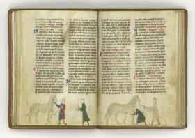 Giordano Rosso, Libro delle Mariscalcie dei cavalli. Aderlass eines Pferdes am Hals