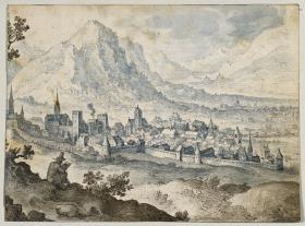 Ansicht der Stadt Chur von Nordosten