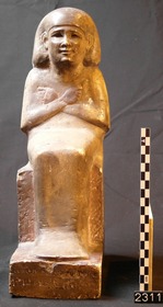 Statuette des sitzenden Gottes Osiris mit demotischer Dedikation an Osiris