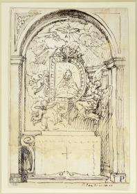 Altar, von halbrunder Nische umgeben