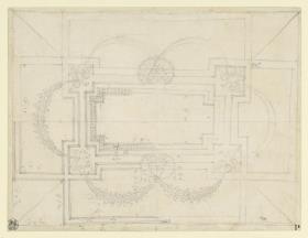 Deckenentwurf für den Palazzo Falconieri, Frascati, detaillierter Grundriss