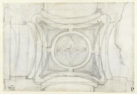 Deckenentwurf für den Palazzo Falconieri, Frascati, Grundriss der Kuppeldecke