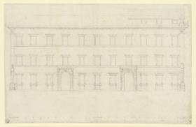 Aufriss der zur Via Giulia gelegenen Fassade des Palazzo Falconieri