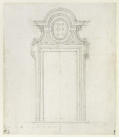 architektonische Details, Türeinfassung mit Falconieri-Wappen