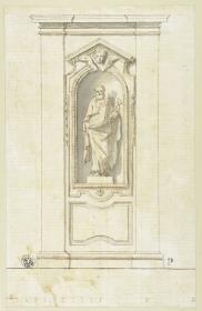 Wandnische mit Standbild des Apostel Petrus