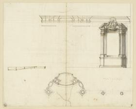 Wandgliederung, Altar; Grundriss, weiterer Altar-Entwurf