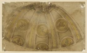 Entwurf für Halbkuppel, vermutlich für Kapelle des Heiligen Thomas in S. Agostino