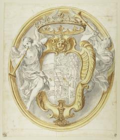 Wappen des Prinzen Butera im ovalen Rahmen