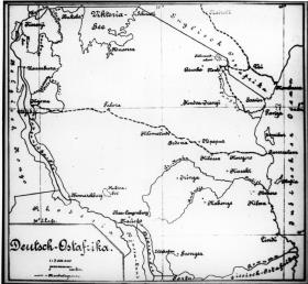 Karte von ehemals Deutsch-Ost-Afrika