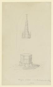 Frankfurt a. d. Oder, Marienkirche, bronzener Taufstein mit turmartigen Deckel