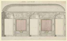 Saalwand mit Spiegeldecke
