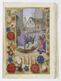 Christi Einzug nach Jerusalem, in: Stundenbuch der Maria von Burgund und Kaiser Maximilians