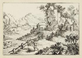 Wanderer in einer Landschaft