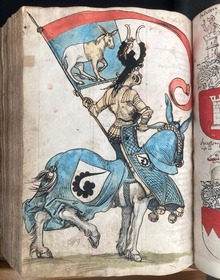 Der Eselsgesell Goetz (?) von Allezheym im Turnierzeug, in: Würzburger Turnierbuch