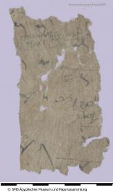 Arabisches Papier mit Listen oder Abrechnungen mit griechischen Buchstabenziffern
