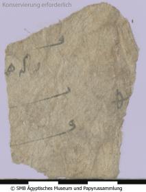 Arabisches Papier mit einer Liste mit griechischen Zahlen