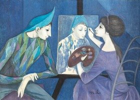Harlekin und Malerin