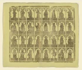 Brokatpapier (Blatt mit 32 Heiligen)