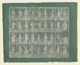 Brokatpapier (Blatt mit 36 Heiligen)