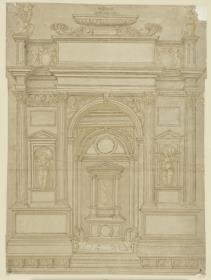 Altar mit triumphbogenartigem Aufbau