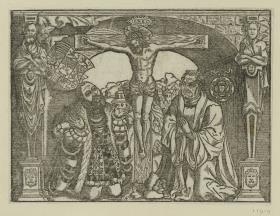 Christus am Kreuz zwischen Luther und Friedrich dem Weisen
