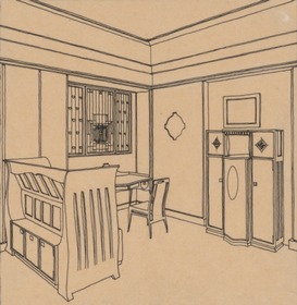 Friedberg, Zimmer für Firma H. Bindewald, Damensalon, Perspektive