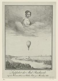 Luftfahrt der Mad: Reichardt auf der Theresien-Wiese am Oktober-Feste zu München 1820