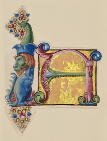 Initiale A aus einer Folge von Initialen aus einem Antiphonar, Italien