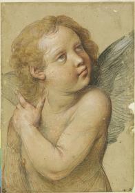 Putto / Engel nach oben weisend