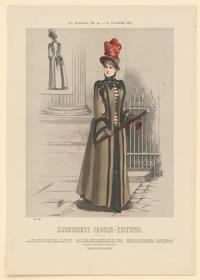 Illustrirte Frauen-Zeitung: Berliner Wintermodell mit Tressenbesatz