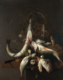 Stillleben mit toten Fischen