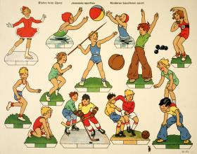 Kinder beim Sport. Jeunesse sportive. Kinderen beoefenen sport.