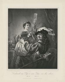 Rembrandt und seine Frau Saskia, nach dem Bild in der Dresdenenr Galerie