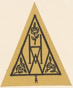 Vignette mit Monogramm HVW und drei Rosen