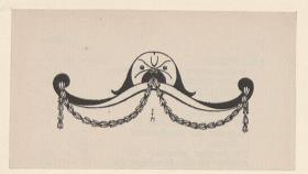Vignette Geometrisch stilisierter Kopf und Girlande