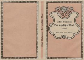 Buchumschlag Jakob Wassermann, Der niedergeküßte Mund