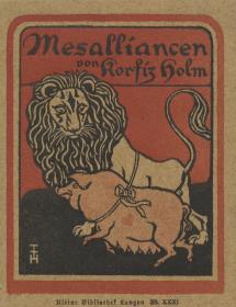 Buchumschlag Korfiz Holm, Mesalliancen