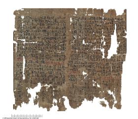 Hieratischer Papyrus mit den Wundererzählungen des Papyrus Westcar