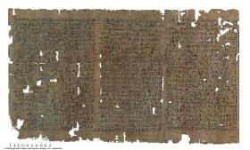 Hieratischer Papyrus mit den Wundererzählungen des Papyrus Westcar